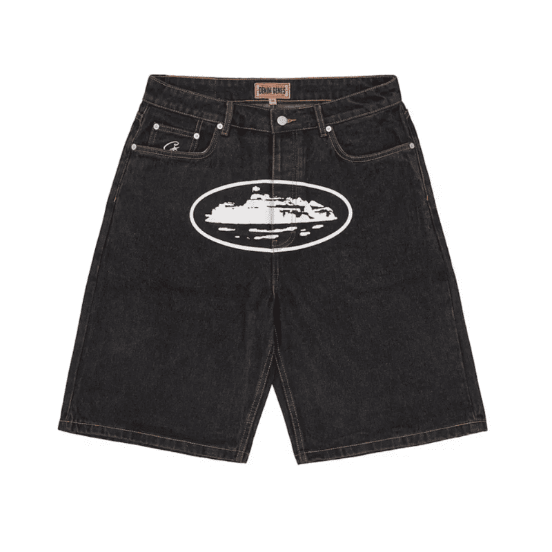 Shorts Corteiz Alcatraz Denim Washed Black