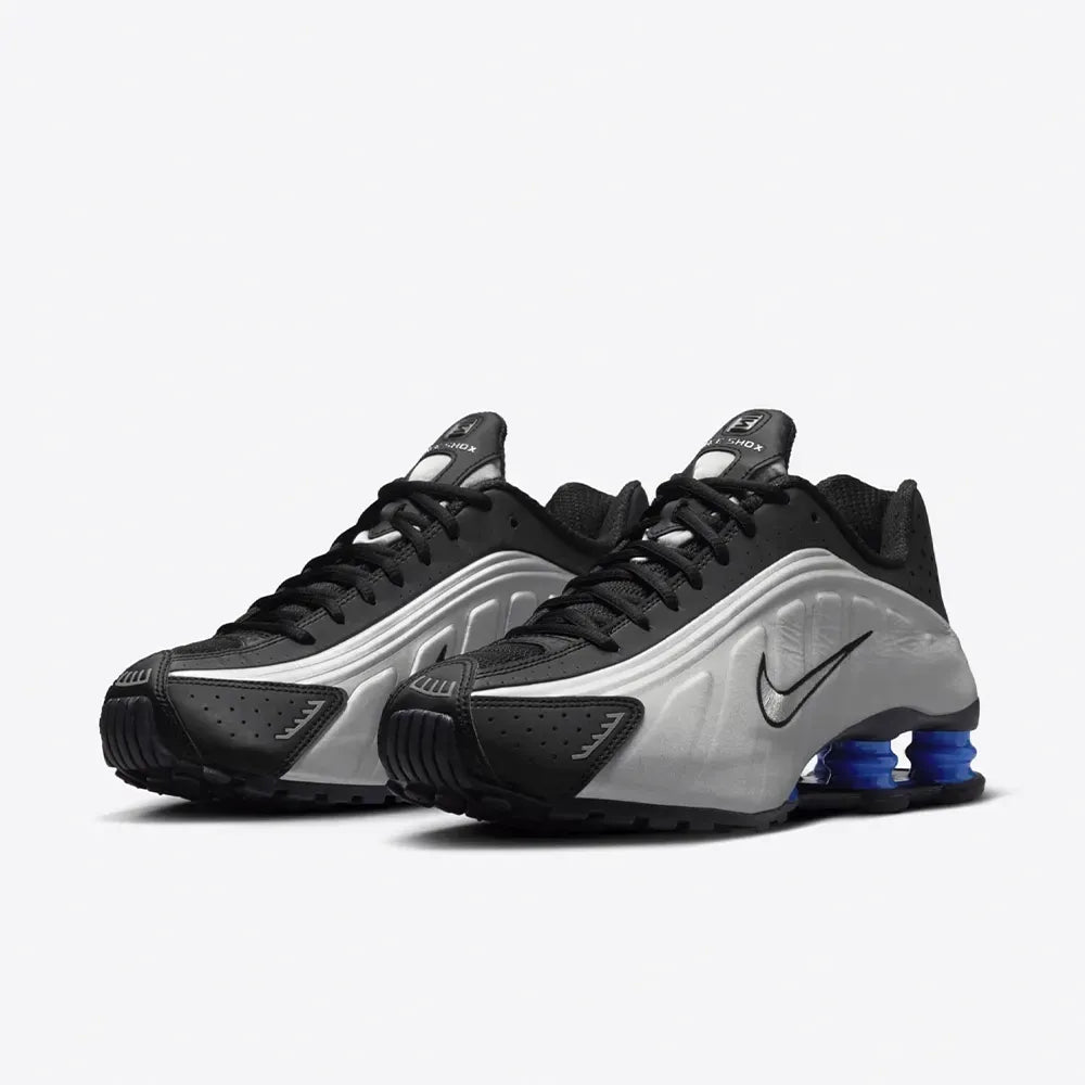 Nike Shox R4 Metallic Silver Black Racer Blue