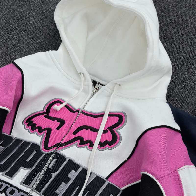 Jaqueta Supreme x Fox Racing Zip Up Hooded Pink