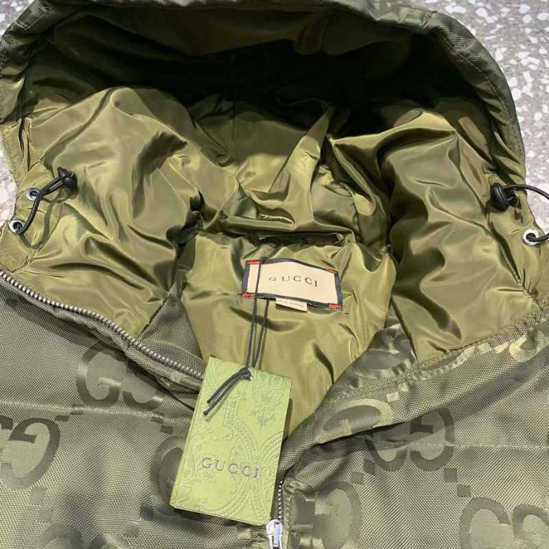 Jaqueta Gucci GG Canvas Jumbo Puffer Verde