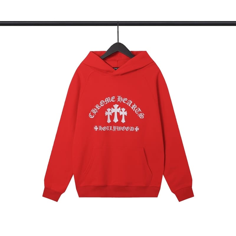 Moletom Chrome Hearts 3 Cross Vermelho