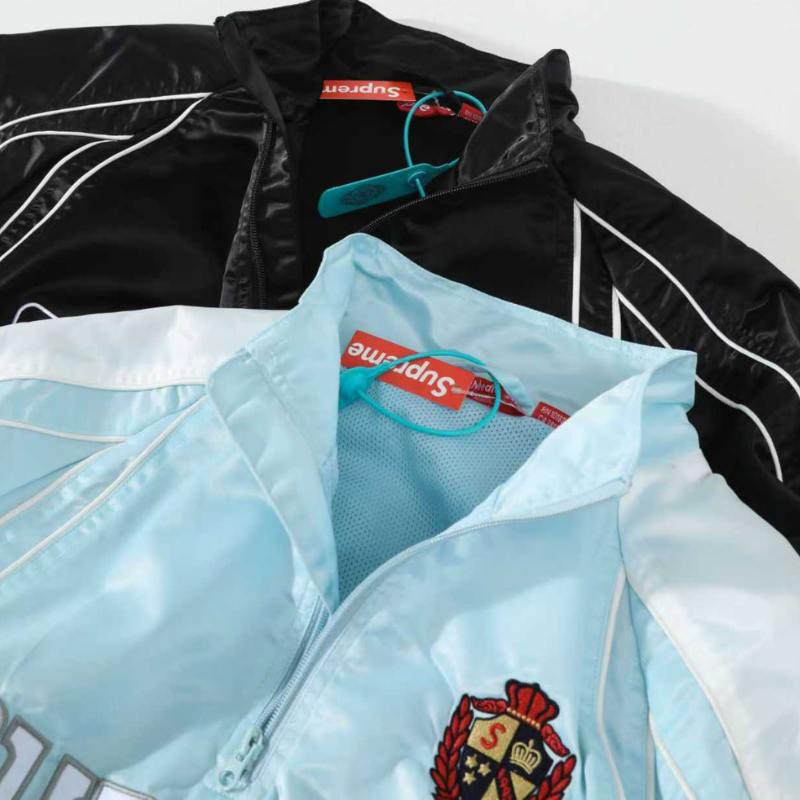 Jaqueta Supreme Satin Piping Pullover Light Blue