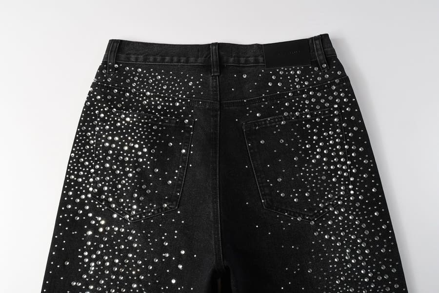 Bermuda Purple Brand Jeans Diamonds Black