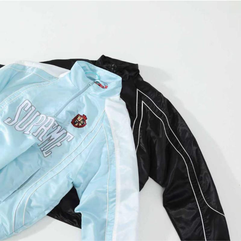 Jaqueta Supreme Satin Piping Pullover Light Blue