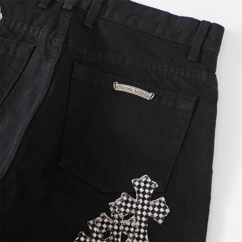 Calça Chrome Hearts Jeans Cross Patch Fleurknee