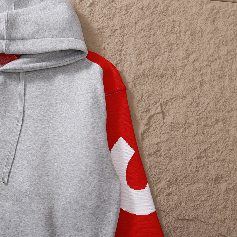 Moletom Supreme Big Logo Jacquard Red Grey