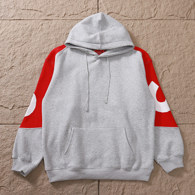 Moletom Supreme Big Logo Jacquard Red Grey