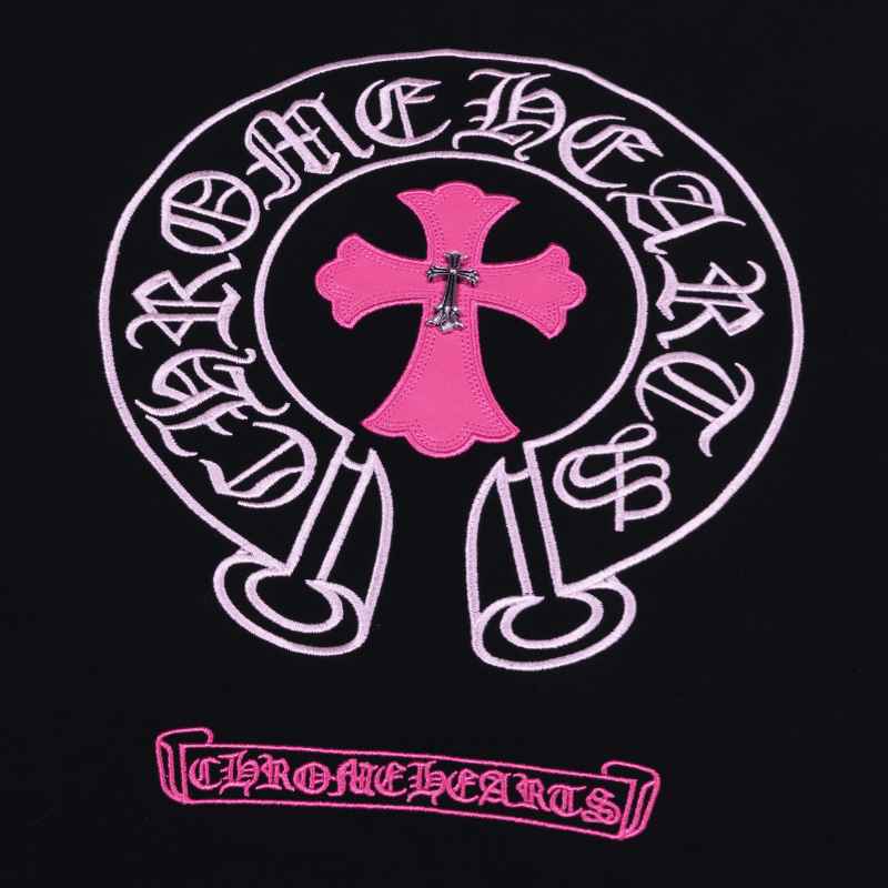Camiseta Chrome Hearts Pink Cross Preta