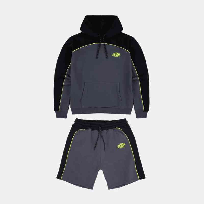 Conjunto Synaworld Pipe Hoodie & Shorts Cinza