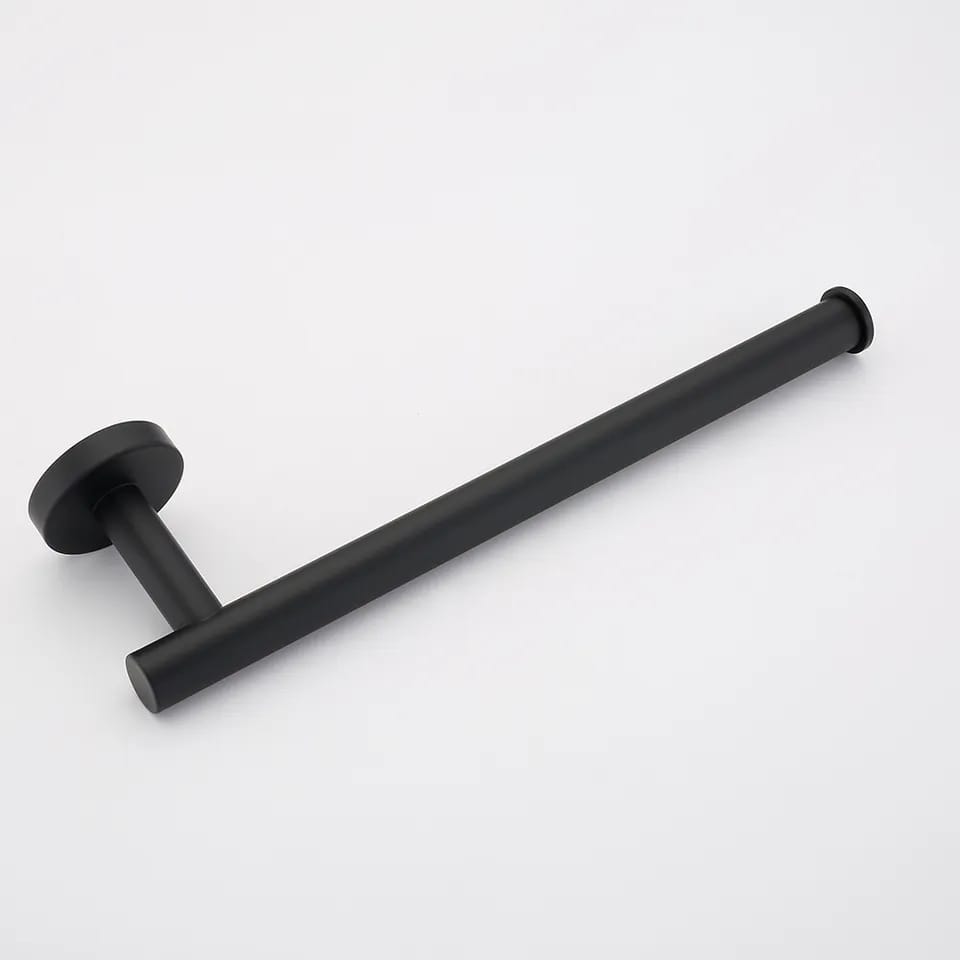Toalheiro Porta Toalha de Rosto Banheiro com Ventosa 25cm Preto Fosco