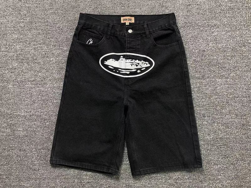 Shorts Corteiz Alcatraz Denim Washed Black
