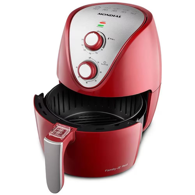 Fritadeira Elétrica Sem Óleo Air Fryer Mondial AF-32-RI 3,5L - Vermelha/Inox