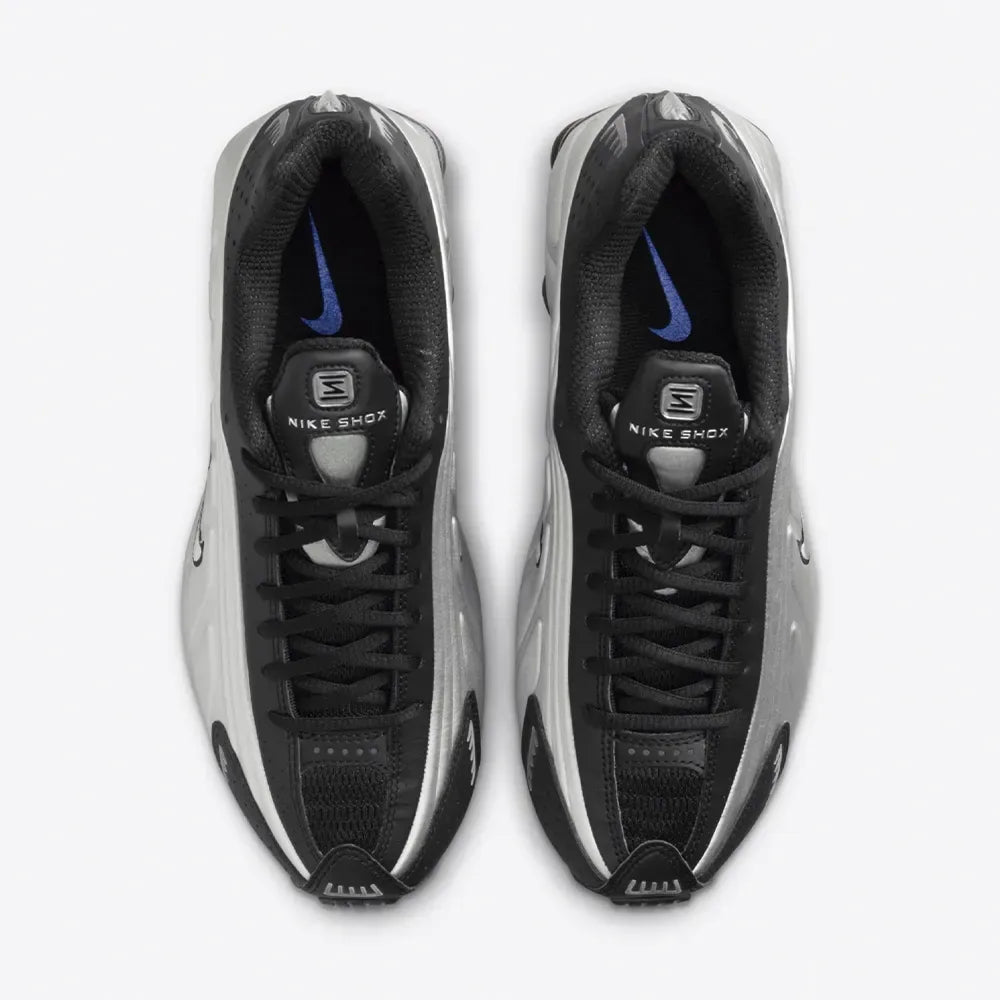 Nike Shox R4 Metallic Silver Black Racer Blue