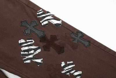 Calça Jeans Chrome Hearts Patches Cross Bown