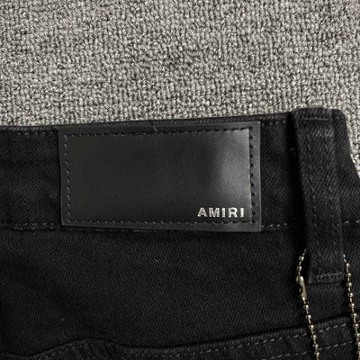 Calça Amiri Jeans Staggered Logo Preta