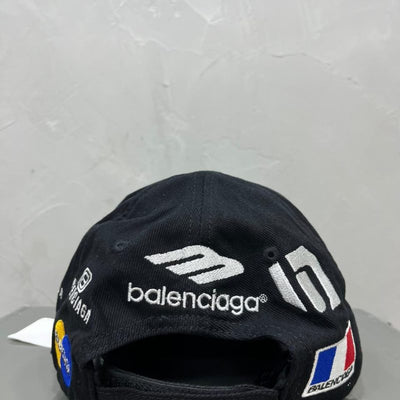 Boné Balenciaga Racer Cotton Drill Black