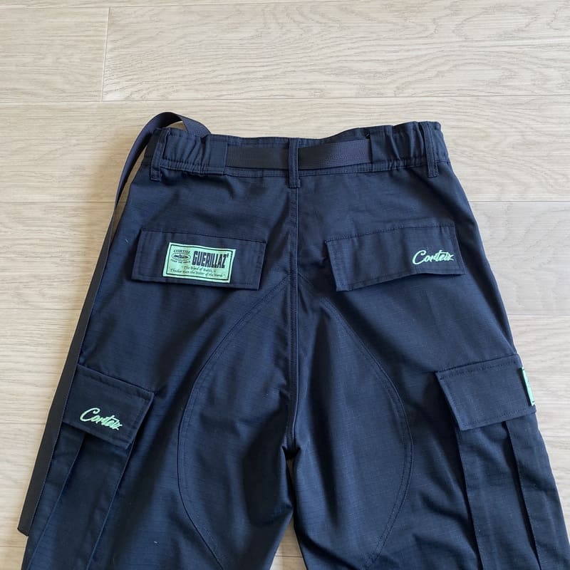 Calça Corteiz Cargo Preta e Verde