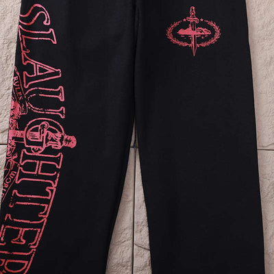 Calça Corteiz x 21 Savage Slaughter Gang Preta