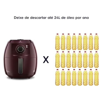 Fritadeira Elétrica Sem Óleo Air Fryer Electrolux Family Efficient Por Rita Lobo EAF51 5L – Vermelha Escura