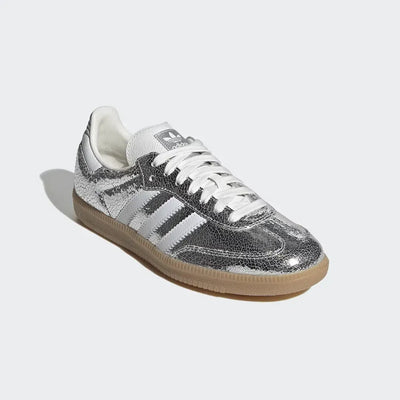 SAMBA OG Silver Metallic Cracked Leather