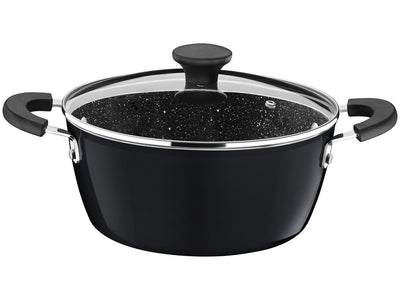 Jogo de Panelas Tramontina Glenz em Alumínio com Revestimento Interno em Starflon Crystals e Externo Esmaltado Preto 05 Peças