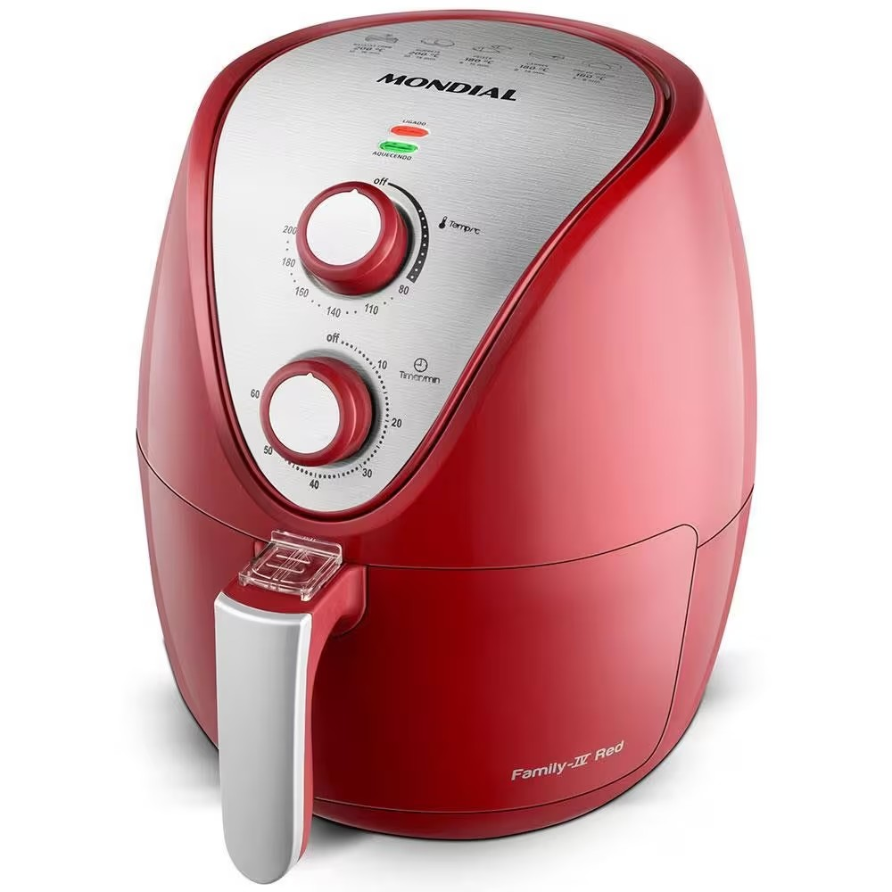 Fritadeira Elétrica Sem Óleo Air Fryer Mondial AF-32-RI 3,5L - Vermelha/Inox