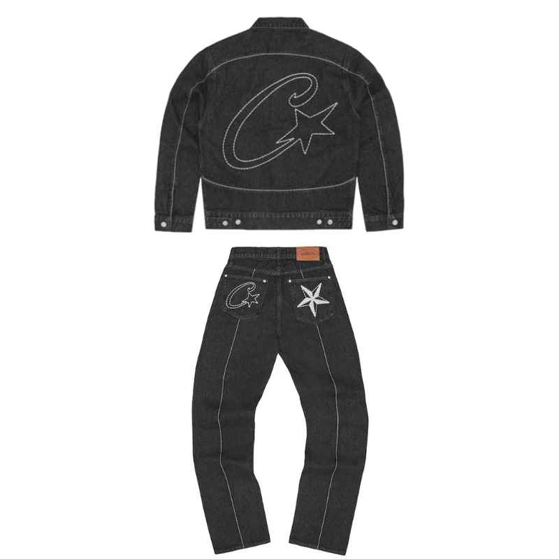 Conjunto Corteiz C-Star Denim Jeans Preto