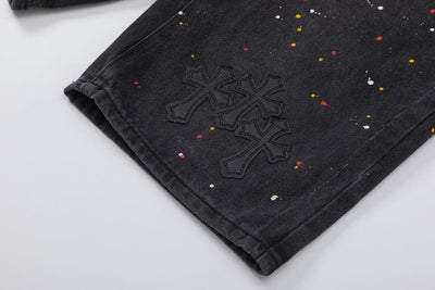 Bermuda Chrome Hearts Balck Cross Jeans