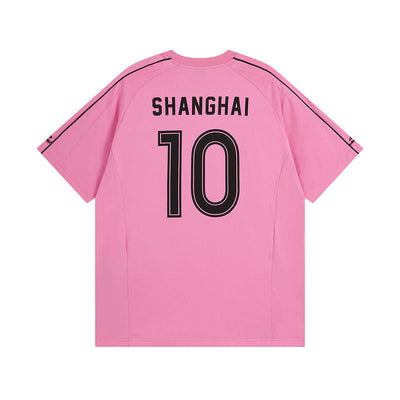 Camiseta Balenciaga Shanghai #10 Soccer Jersey Oversized Pink