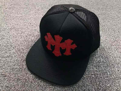 Boné Chrome Hearts Trucker Cemetery Preto/Vermelho