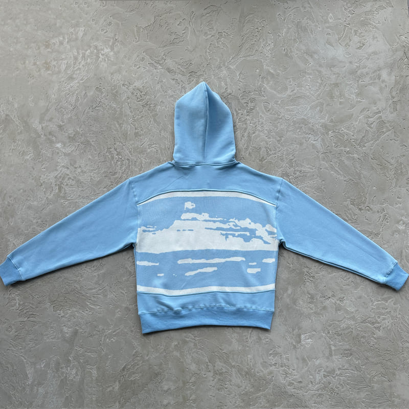 Jaqueta Corteiz Hybrid Knit Alcatraz Azul