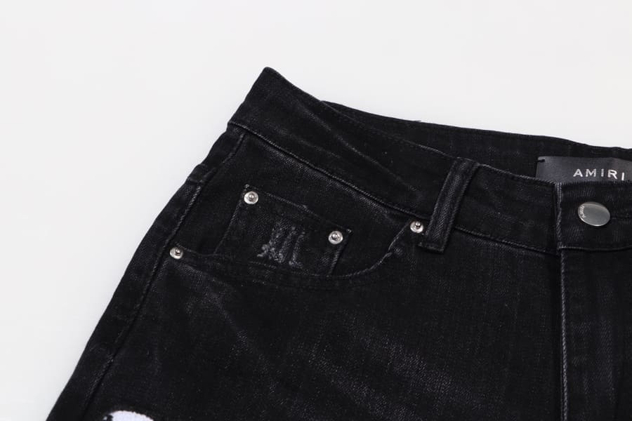 Calça Amiri Distressed Varsity Logo Jeans
